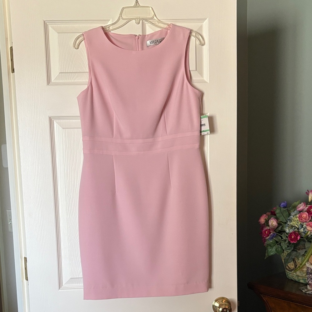 Kasper Light Pink Sleeveless Midi Dress Sz 8 NWT - Picture 4 of 4